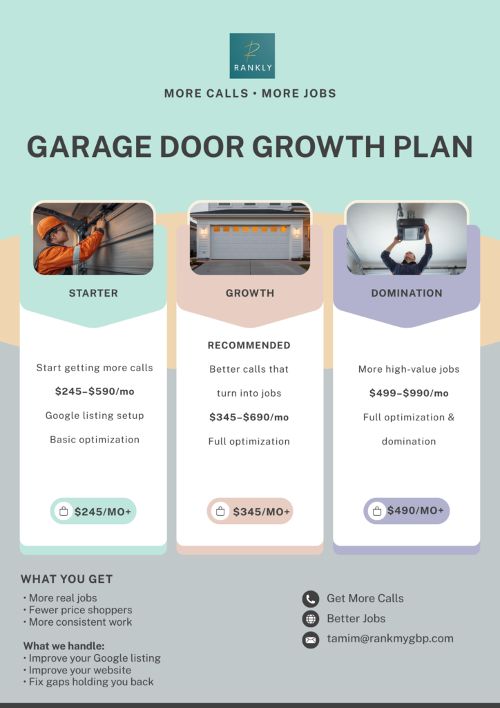 Garage Door Call Plan Flyer