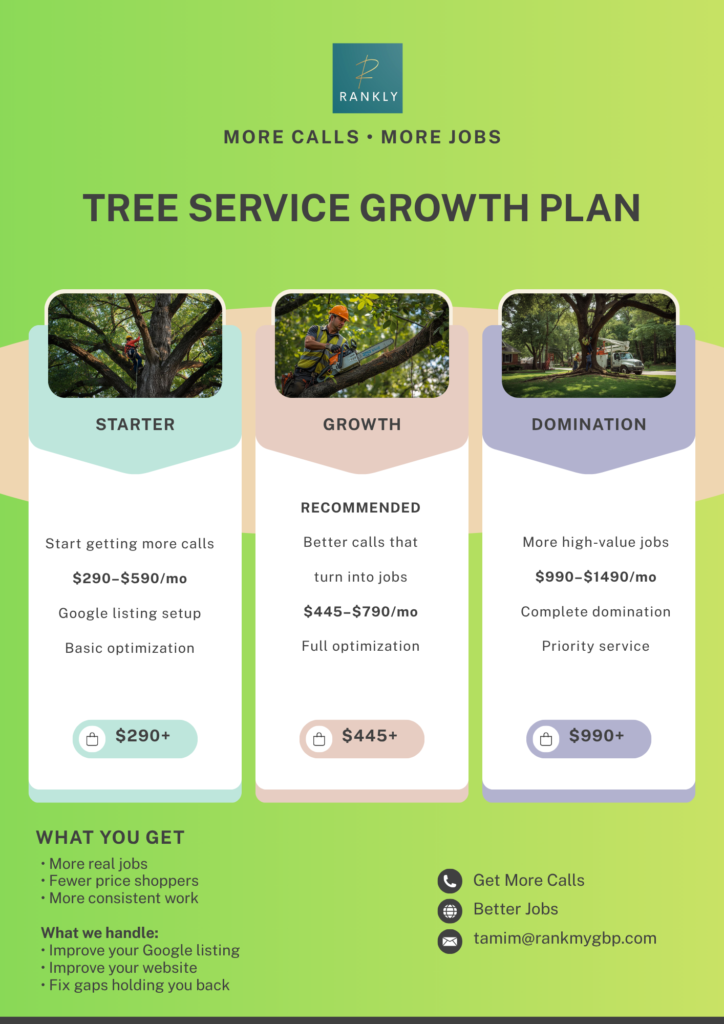 Tree Service Growth Plan Pricing Flyer